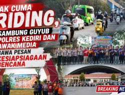 ‎Tak Cuma Riding, Sambung Guyub Polres Kediri dan Awak Media Bawa Pesan Kesiapsiagaan Bencana